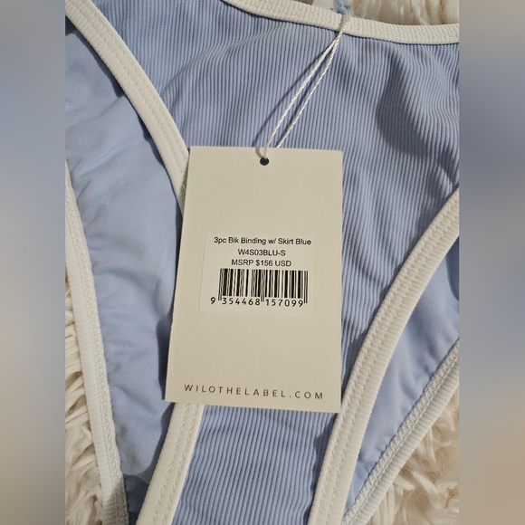 Blue Bikini Set with Skirt - Picture 2 of 8